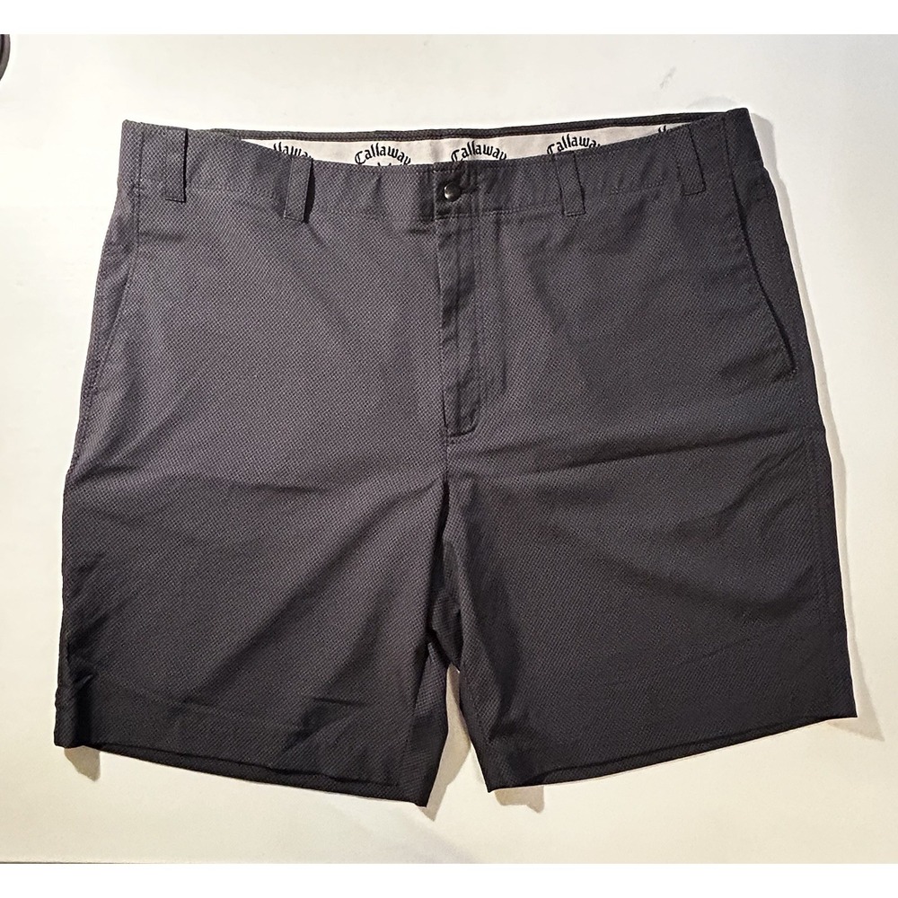 Callaway Men's Size 42 Gray Pattern Zipper Fly Golf Shorts - Very Comfortable!